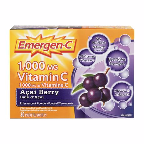 Emergen C Emergen-c Vitamin C & Mineral Supplement Fizzy Drink Mix, Acai Berry,