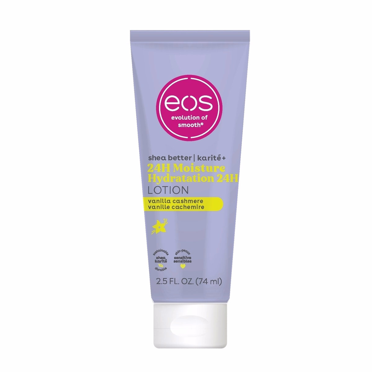 eos Shea Better 24H Moisture Body Lotion, Vanilla Cashmere, Travel Size