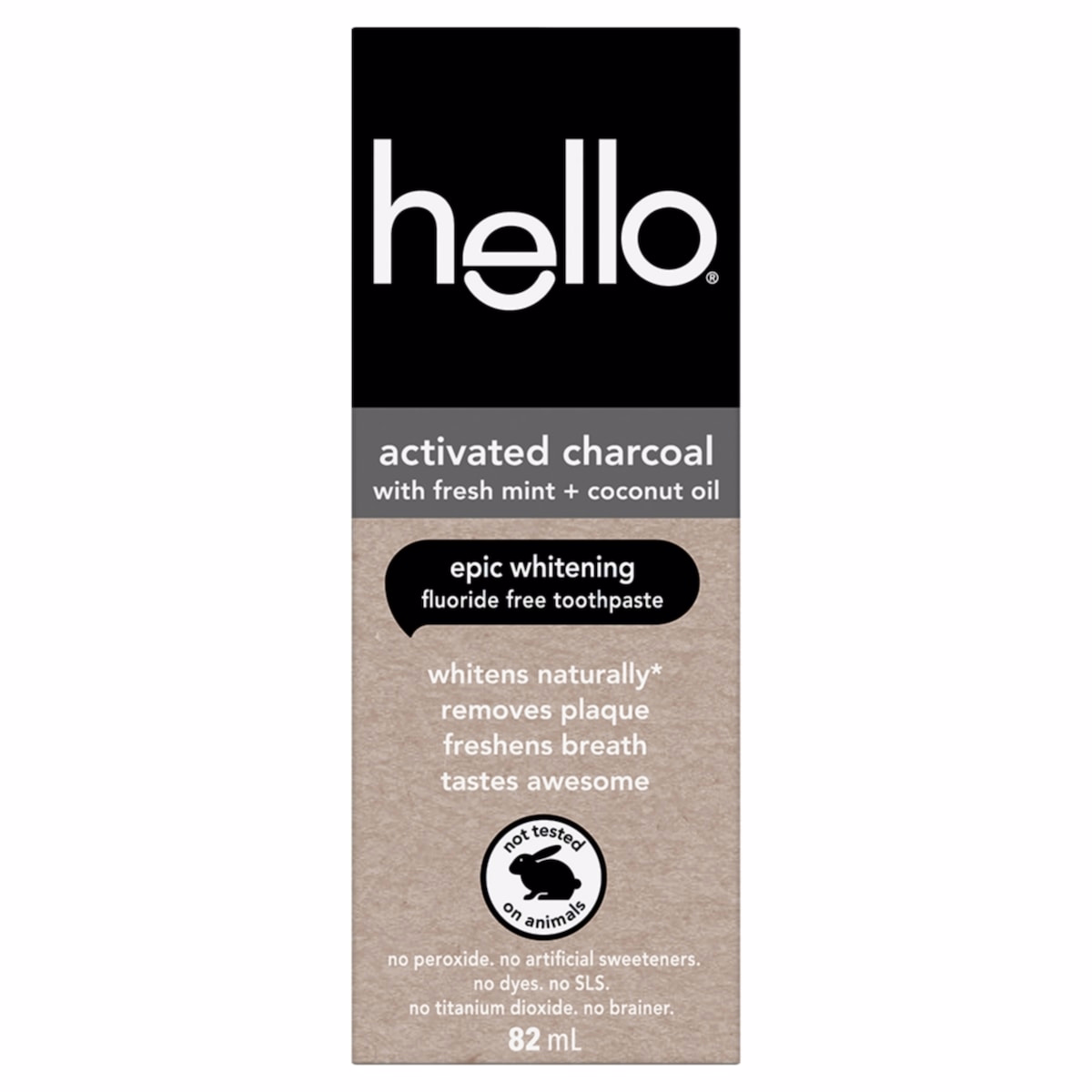 Epic Whitening Fluoride Free Charcoal Toothpaste, Mint