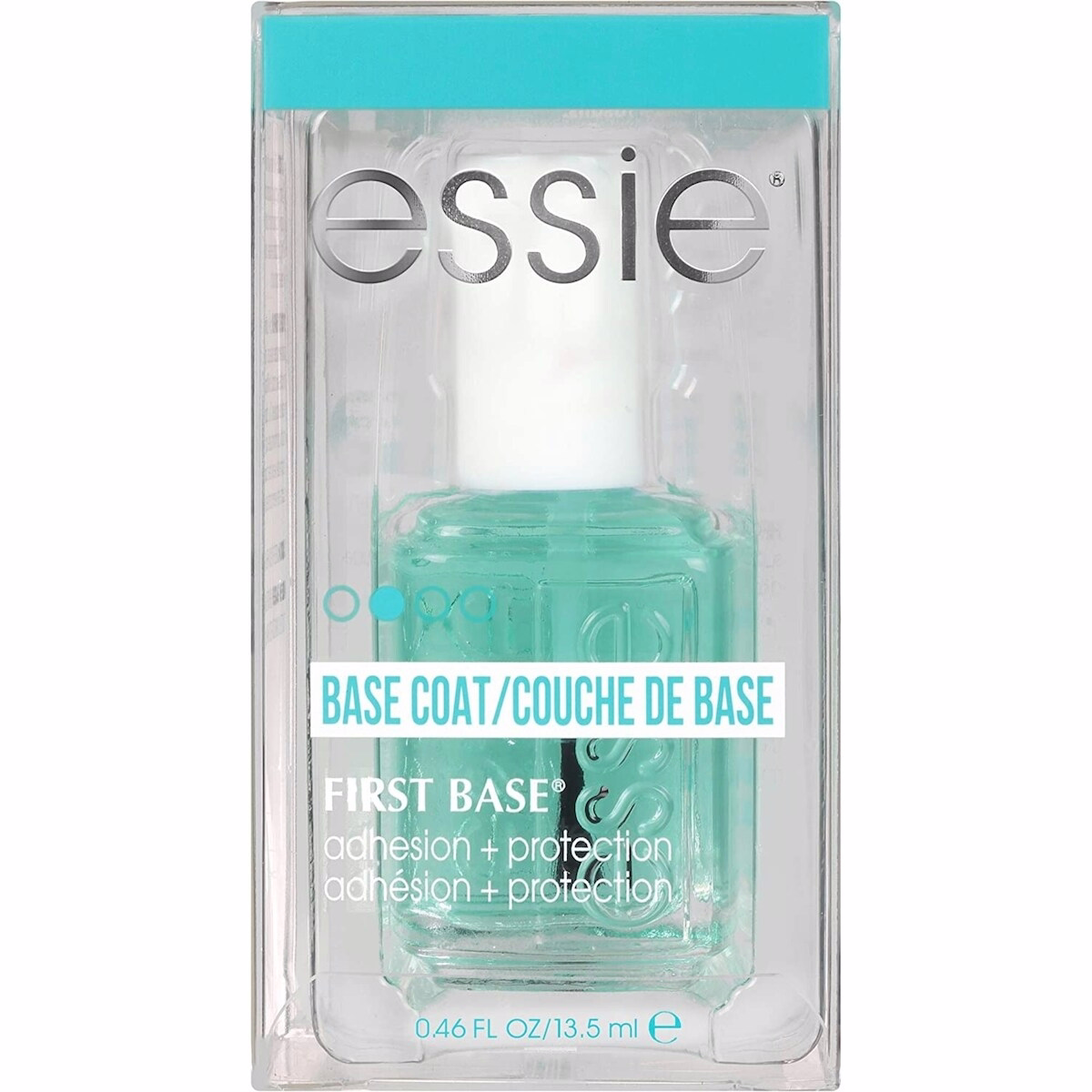 essie first base vegan base coat, adhesion and protection, manicure extending, nail polish base coat