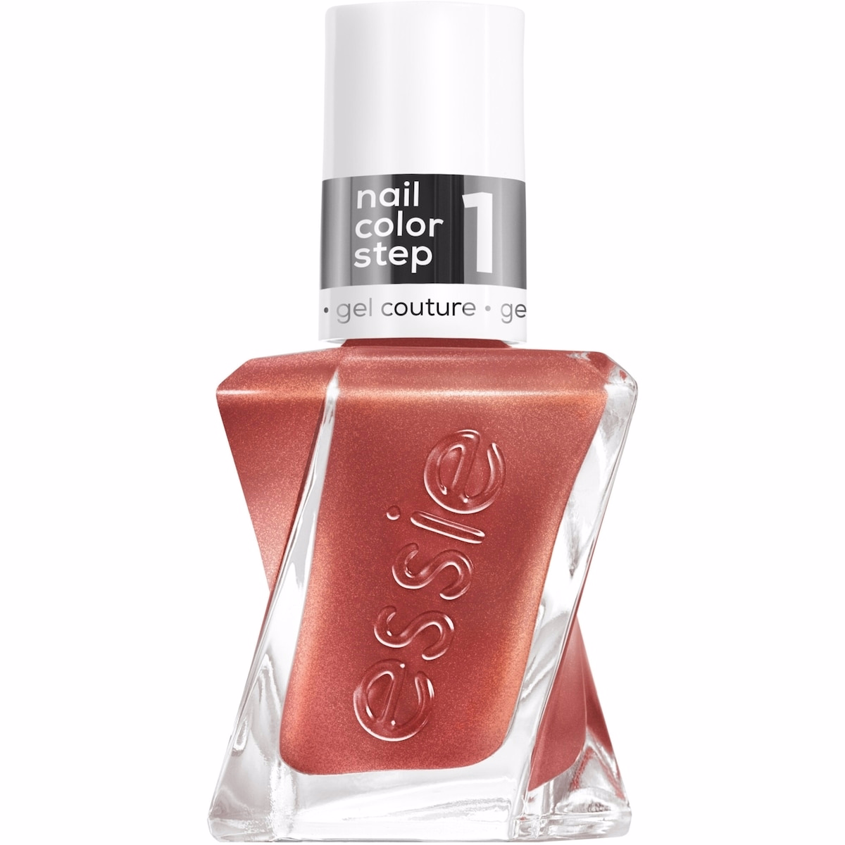 essie gel couture, 2-step longwear nail polish,  8-free vegan formula, multi-faceted, red, 13.5ml