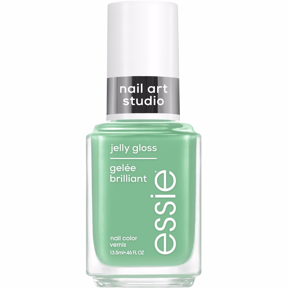 essie nail art studio jelly nail polish, sheer jelly finish, cactus jelly, green, 13.5 ml