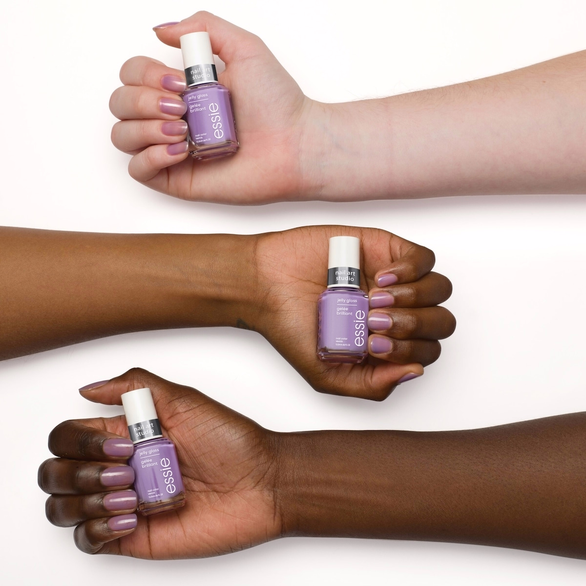 essie nail art studio jelly nail polish, sheer jelly finish, orchid jelly, purple, 13.5 ml