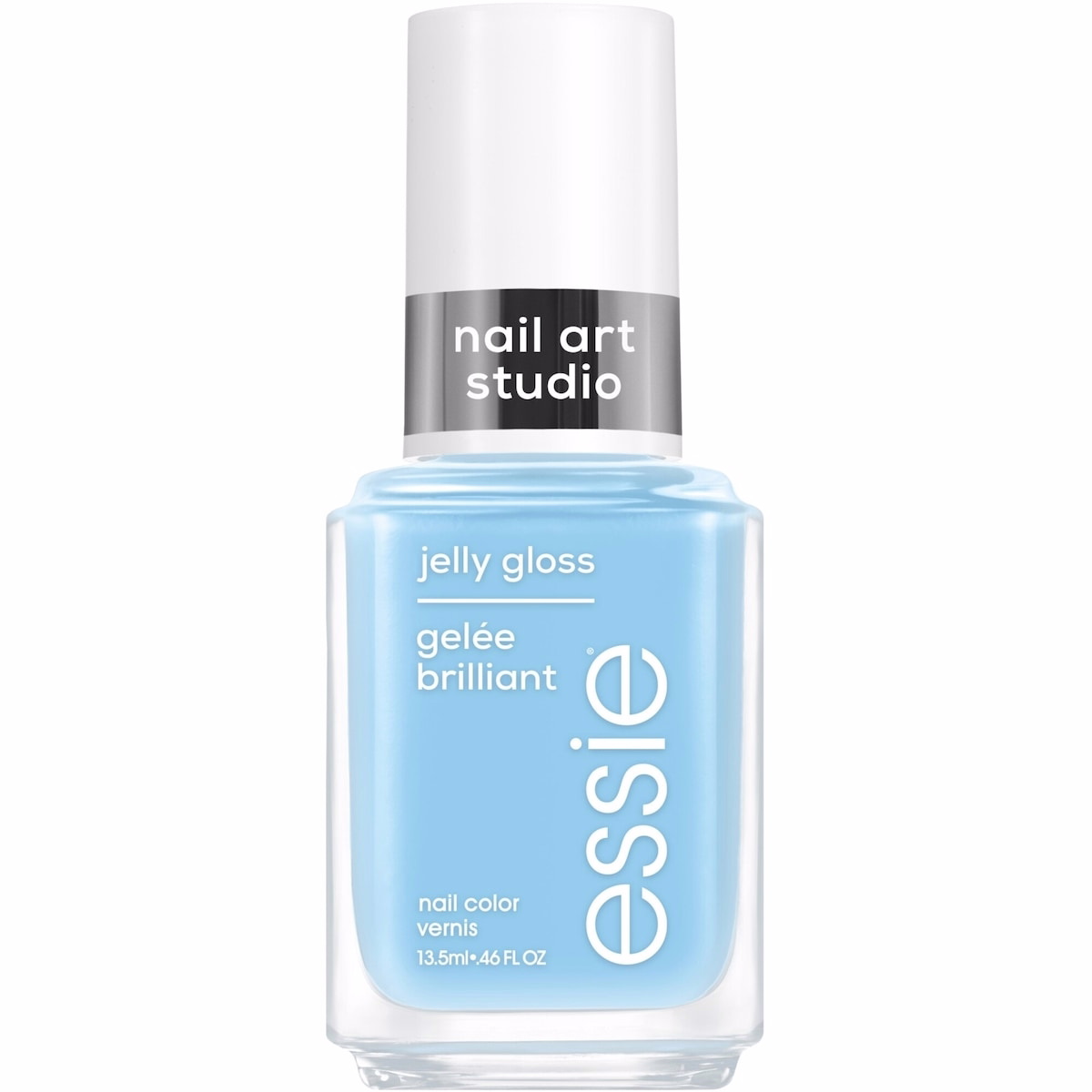 essie nail art studio jelly nail polish, sheer jelly finish, sky jelly, blue, 13.5 ml
