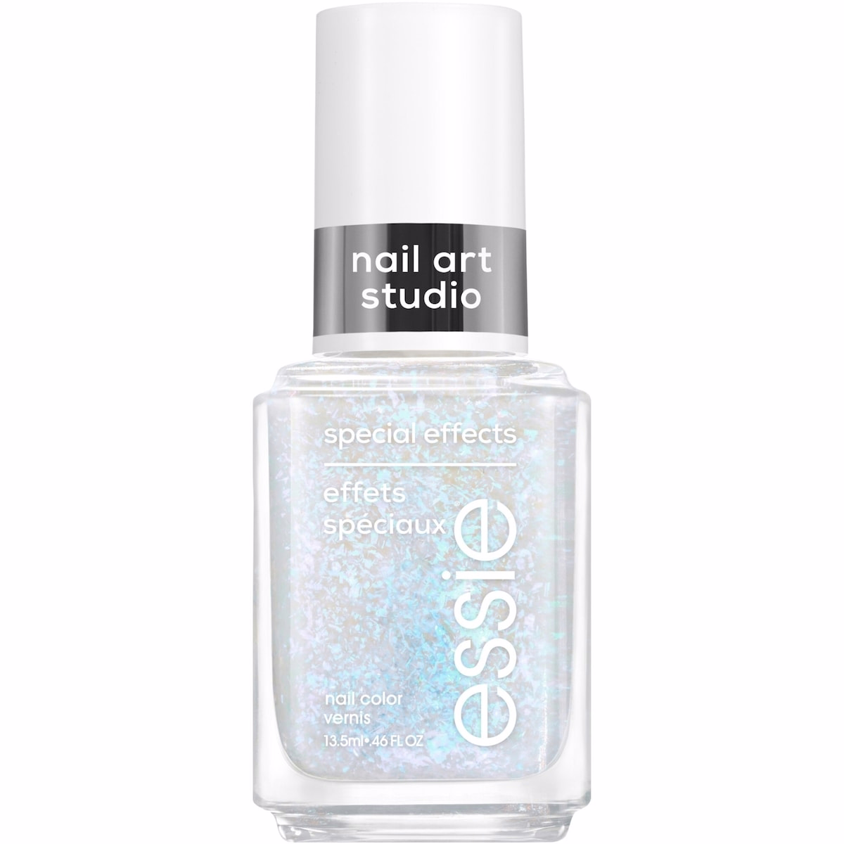 Essie 네일 아트 스튜디오 스페셜 이펙트 네일 폴리시, 비건, 살롱 품질 포뮬라, 플레이키 진주 마감, 디바인 디멘션, 블루, 13.5 mL