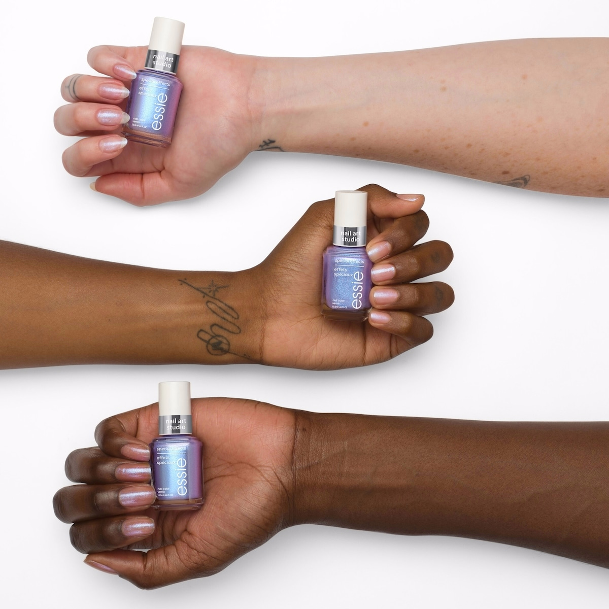 Essie 네일 아트 스튜디오 스페셜 이펙트 네일 폴리시, 비건, 살롱급 포뮬라, 픽셀 펄 마감, 에테리얼 이스케이프, 보라색, 13.5 mL
