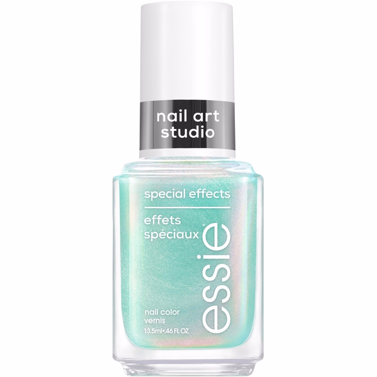 essie 네일 아트 스튜디오 스페셜 이펙트 네일 폴리시, 비건, 살롱 품질 포뮬러, 새틴 크롬 피니시, 미스틱 마린, 레드, 13.5 mL
