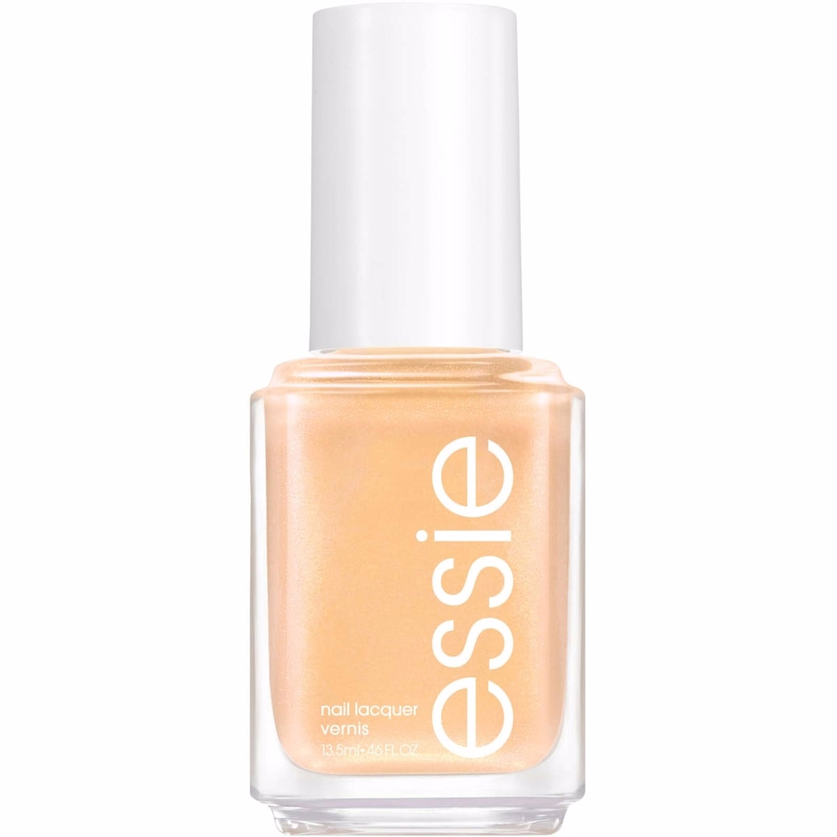 essie nail polish, vegan, glossy shine finish, salon quality formula, glisten to your heart, shimmery gold, 13.5 ml