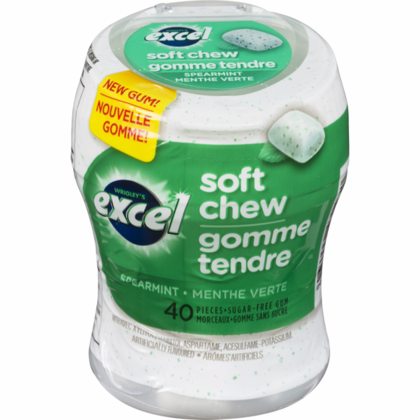 Excel - Bouteille De 40 Gelules A La Menthe Verte, Chewing-gum Soft Chews 1 Paquet
