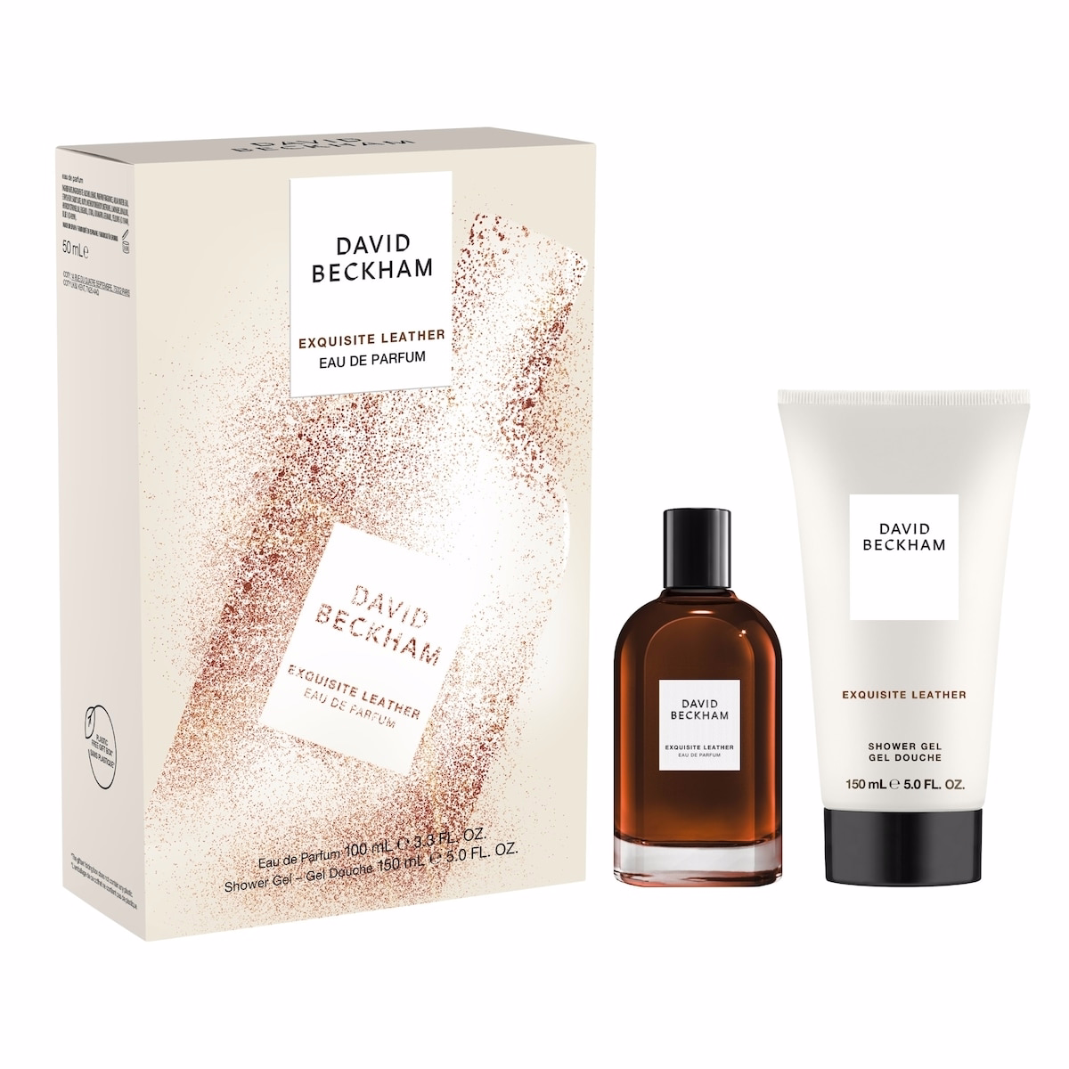 Exquisite Leather Eau de Parfum & Shower Gel Gift Set for Him, Smoky, Leathery Scent