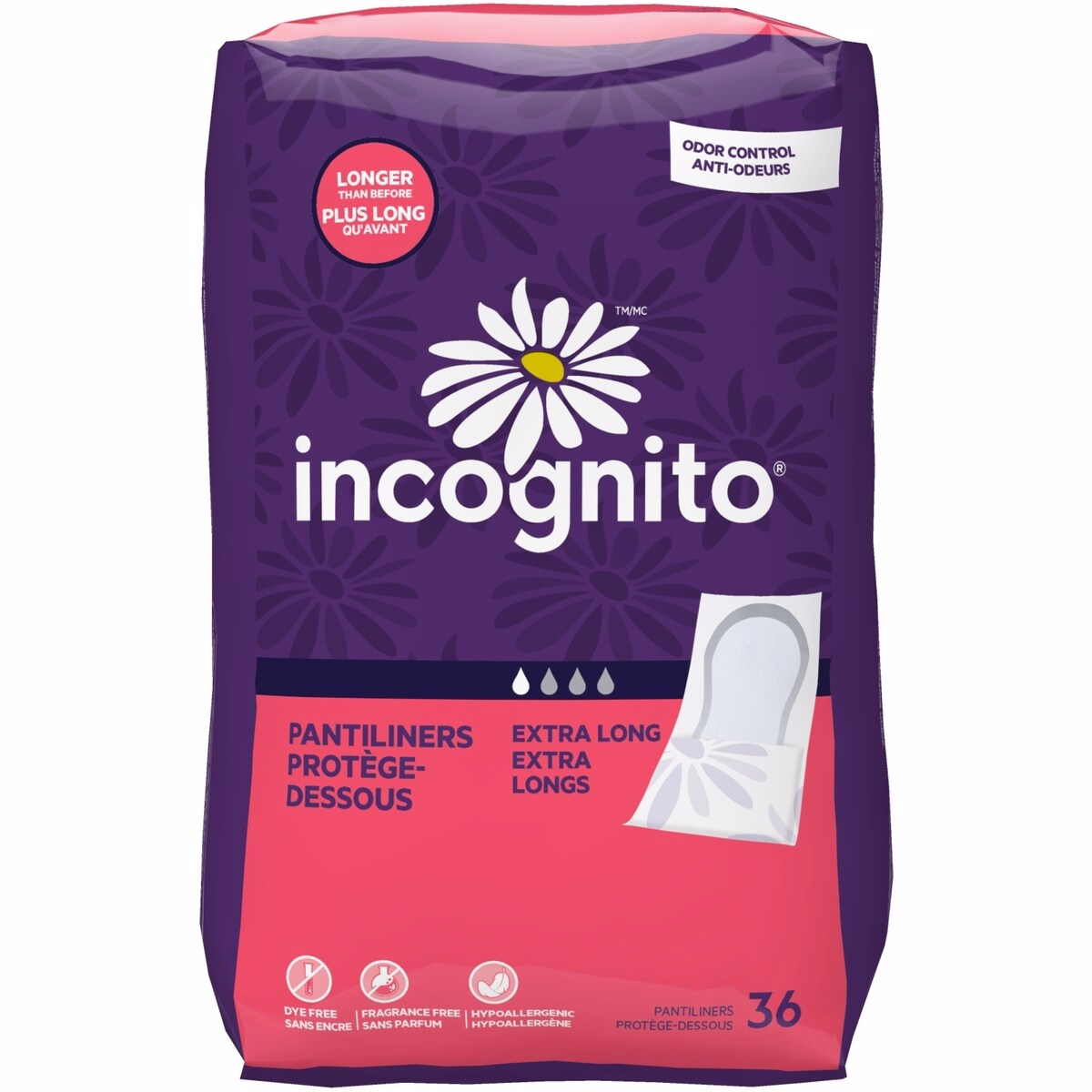 Incognito 超長護墊，具除臭控味