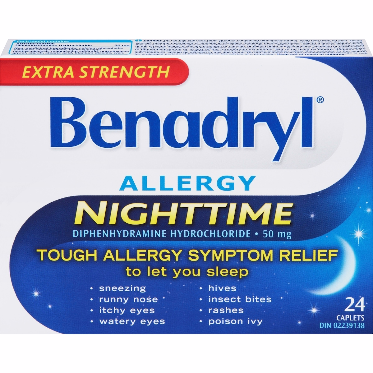 Extra Strength Allergy Medicine Nighttime, 50 mg