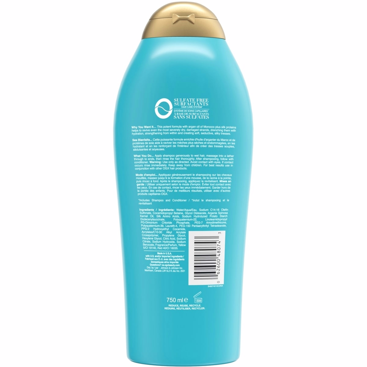 Shampooing Hydratant à l’Huile d’Argan Extra Fort