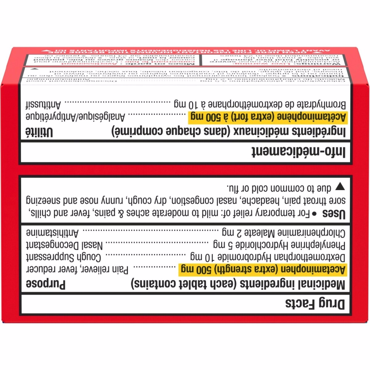 Extra Strength Cold Relief Night Acetaminophen 500mg Extra Strength Cold Relief Night Acetaminophen 500mg