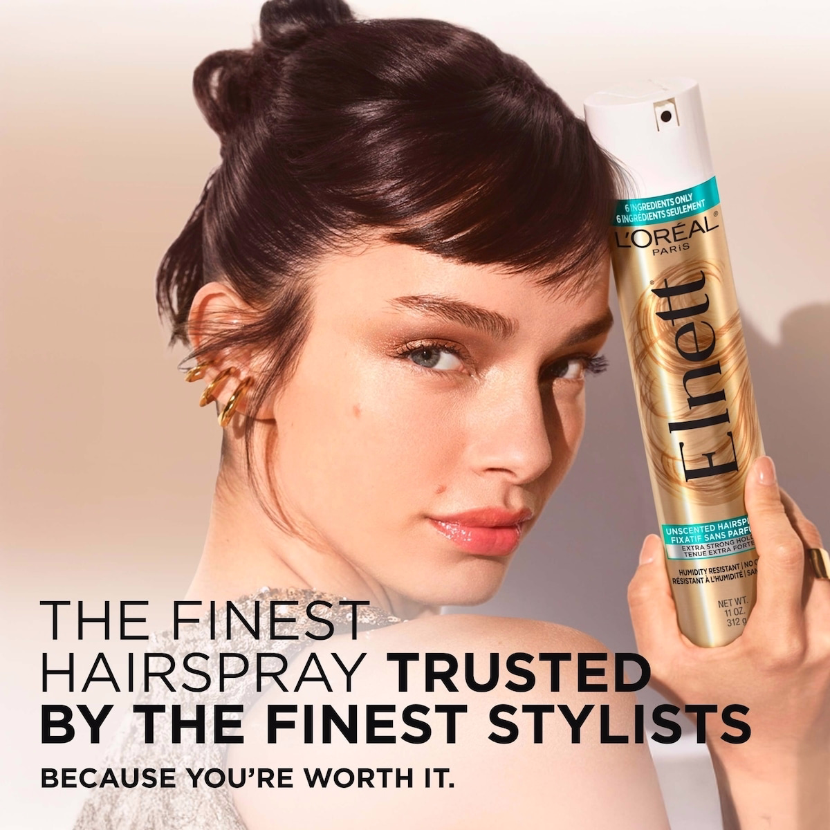Extra Strong Hold Hairspray, Elnett Satin Unscented