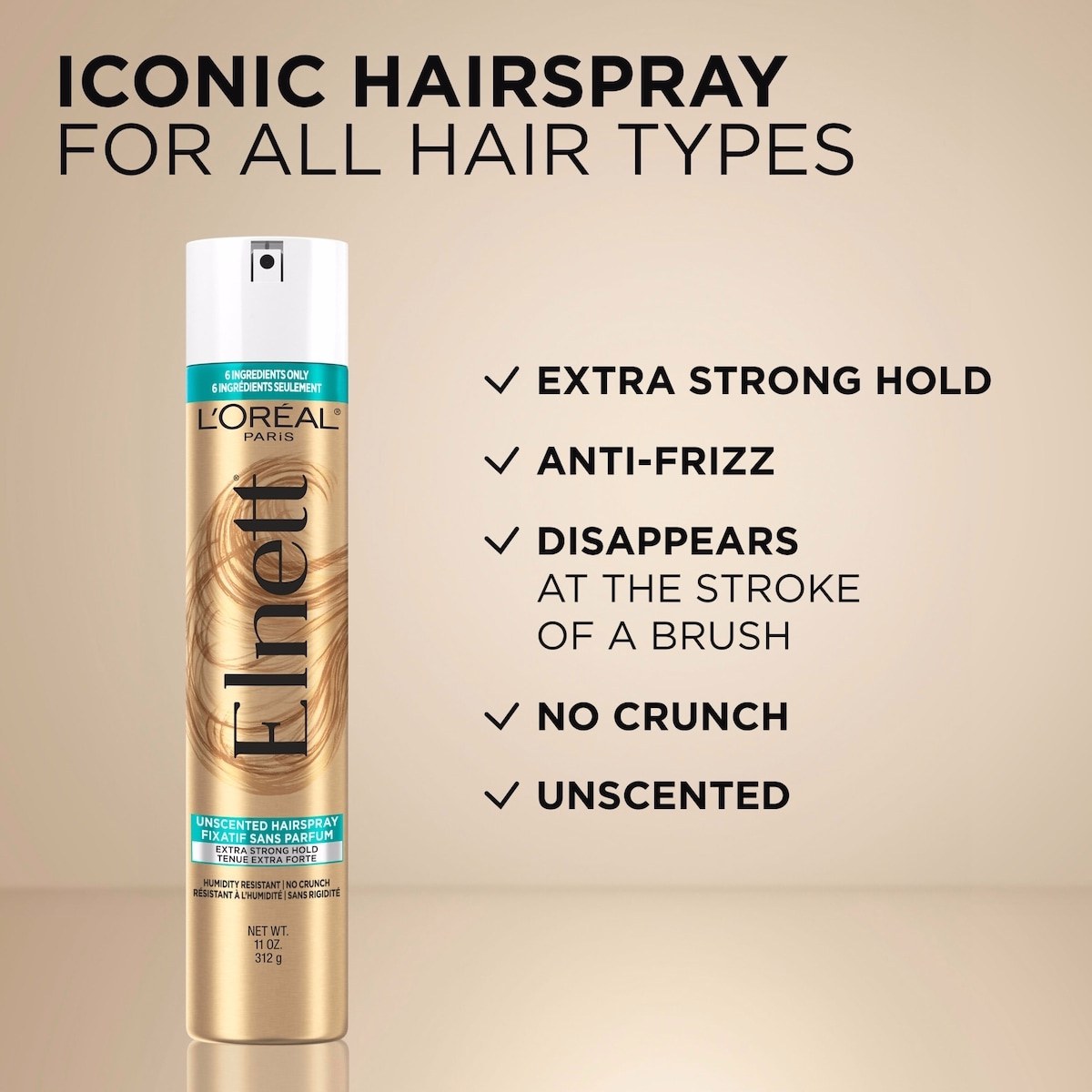 Extra Strong Hold Hairspray, Elnett Satin Unscented Extra Strong Hold Hairspray, Elnett Satin Unscented