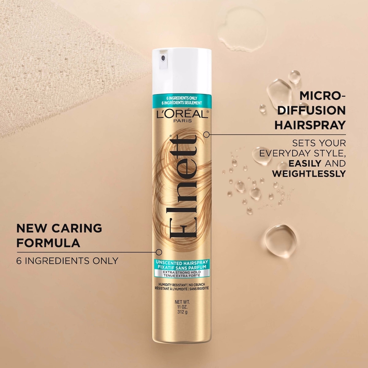 Extra Strong Hold Hairspray, Elnett Satin Unscented Extra Strong Hold Hairspray, Elnett Satin Unscented