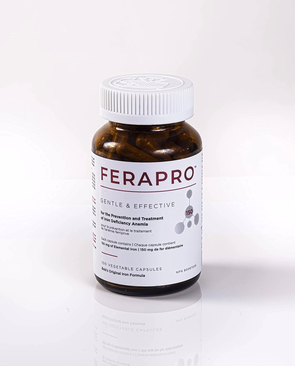 FERAPRO™ 150MG Vegan Iron Supplement with Vitamin C, Methylcobalamin, and 5-MTHF - 100 Caps FERAPRO™ 150MG Vegan Iron Supplement with Vitamin C, Methylcobalamin, and 5-MTHF - 100 Caps