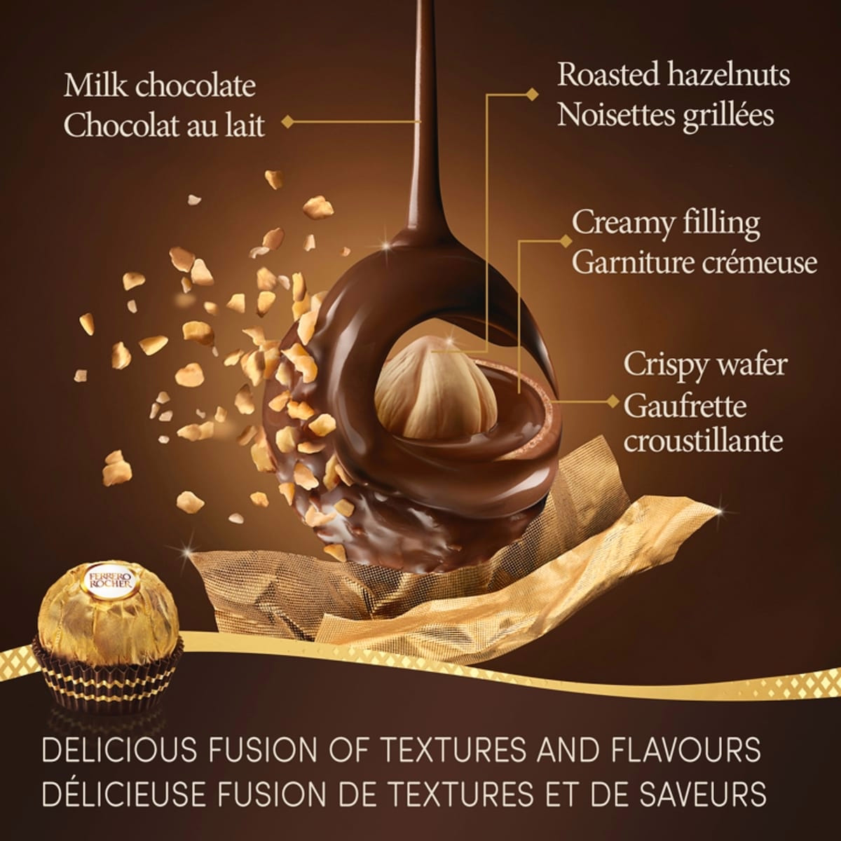 Ferrero Rocher Chocolate Hazelnut Pralines 16 count Box