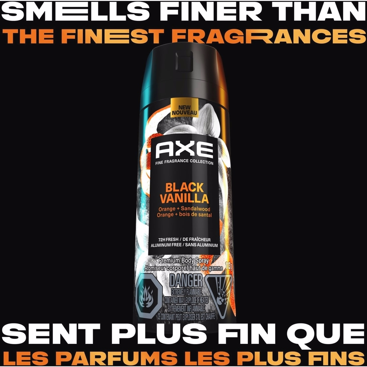 高級香氛系列男士身體噴霧 黑香草 除臭劑,具72小時除臭保護與香氣,並以香草、橙子與檀香精油混合的香氣 高級香氛系列男士身體噴霧 黑香草 除臭劑,具72小時除臭保護與香氣,並以香草、橙子與檀香精油混合的香氣