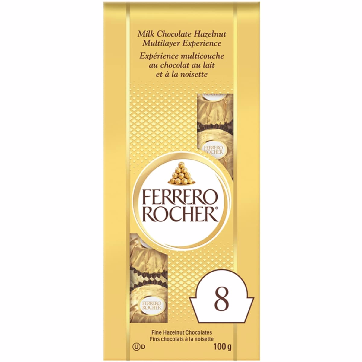 Fine Hazelnut Milk Chocolate Bag, 8 Individually Wrapped Chocolates