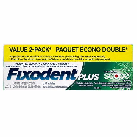 Fixodent Plus Scope Superior Hold Adhesive Cream Value Pack