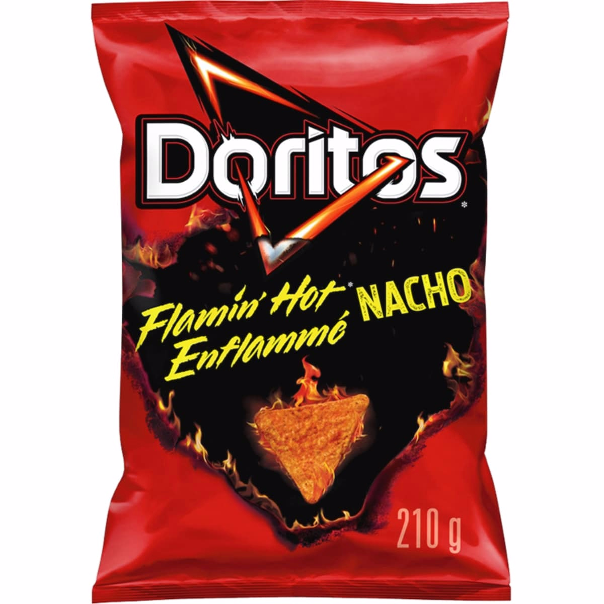 Flamin' Hot Nacho flavoured tortilla chips