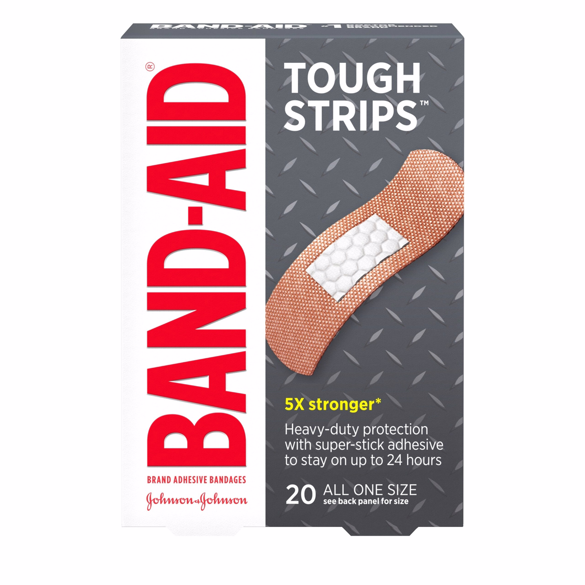 Flexible Fabric Adhesive Tough Strip Bandages, 1 X 3 1/4, Pk20 Flexible Fabric Adhesive Tough Strip Bandages, 1 X 3 1/4, Pk20