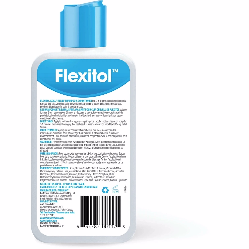 Flexitol Scalp Relief 2-in-1 Shampoo & Conditioner, 210 mL for Dandruff, Eczema, and Dry Skin