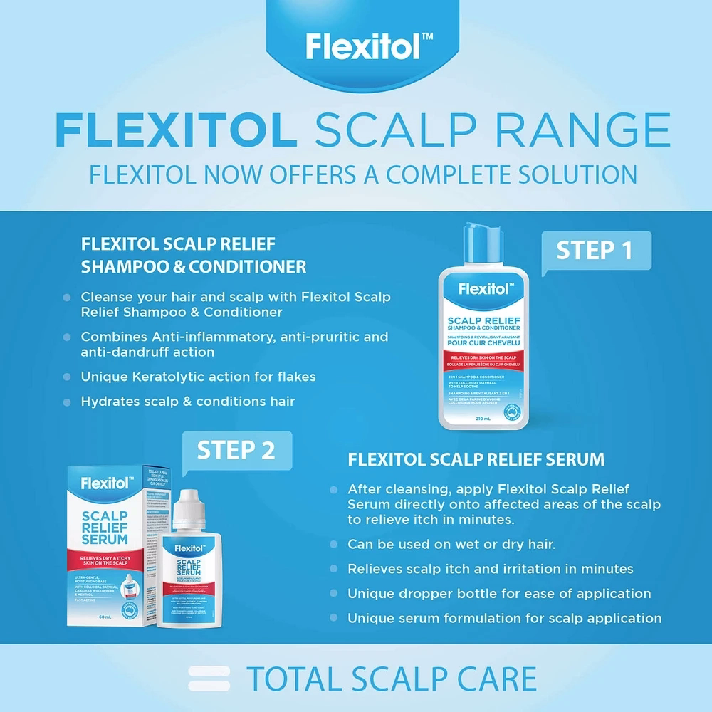 Flexitol Scalp Relief 2-in-1 Shampoo & Conditioner, 210 mL for Dandruff, Eczema, and Dry Skin Flexitol Scalp Relief 2-in-1 Shampoo & Conditioner, 210 mL for Dandruff, Eczema, and Dry Skin