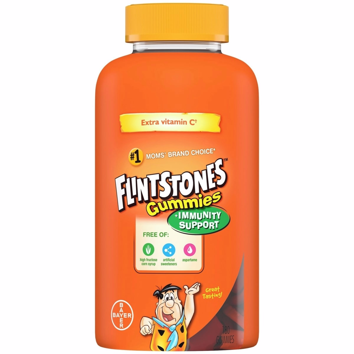 FLINTSTONES Kids Multivitamin Gummies Plus Immunity Support- Multivitamins for Kids, Kids Multivitamin Gummy With Zinc and Extra Vitamin C‡, Free of A