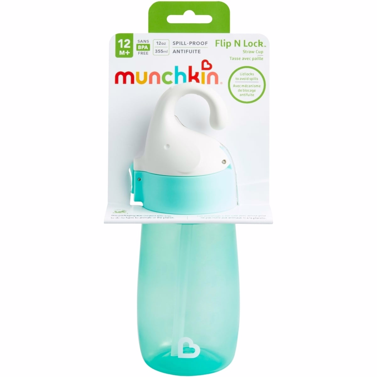 Flip N Lock™ Gobelet à paille - Éléphant (Menthe)