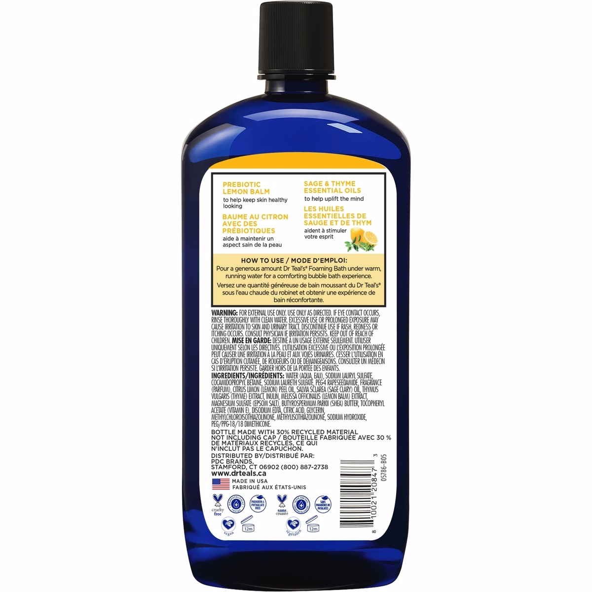 Foaming Bath With Pure Epsom Salt, Prebiotic Lemon Balm & Essential Oils