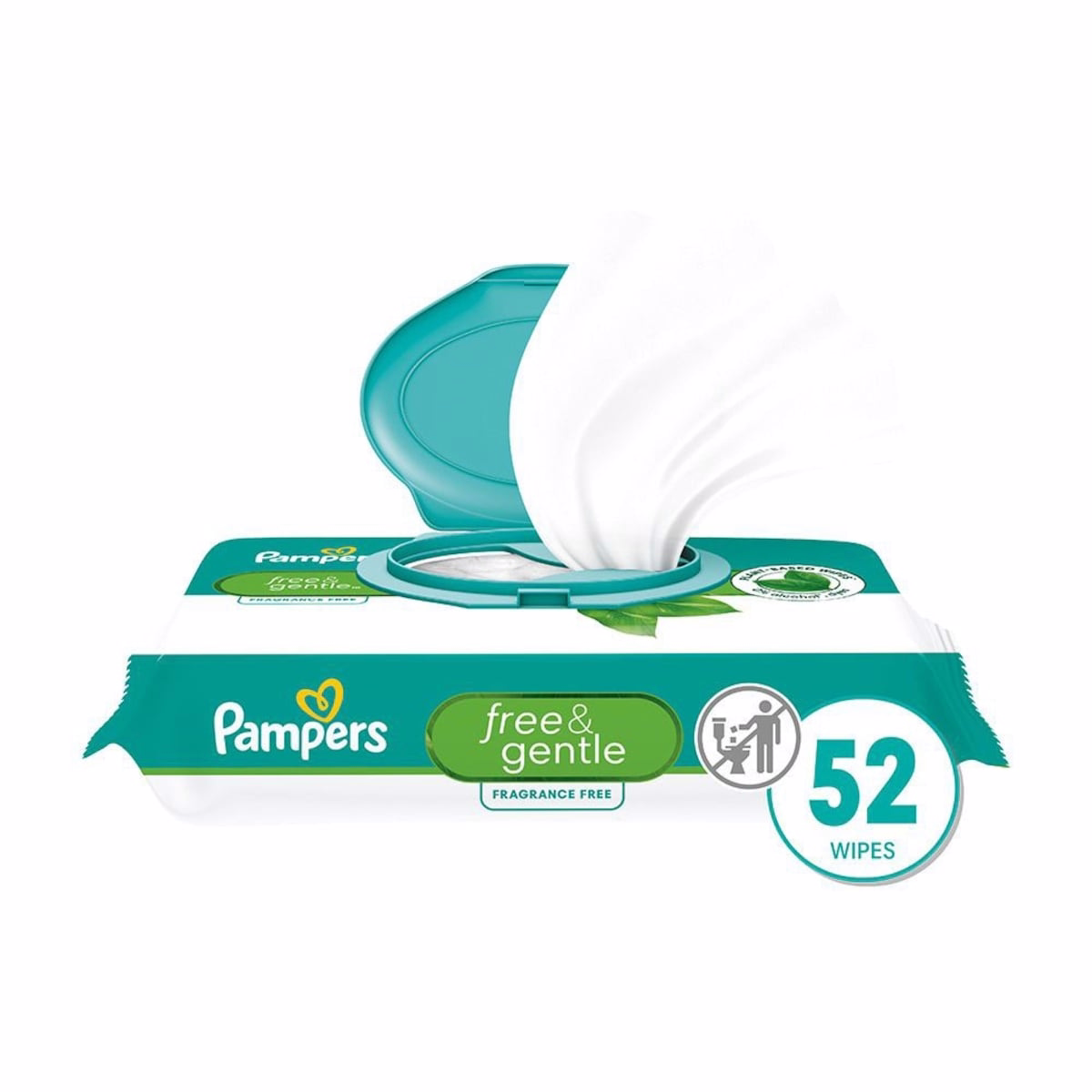 Free & Gentle 100% Plant-Based Fragrance Free Baby Wipes, 1 pack