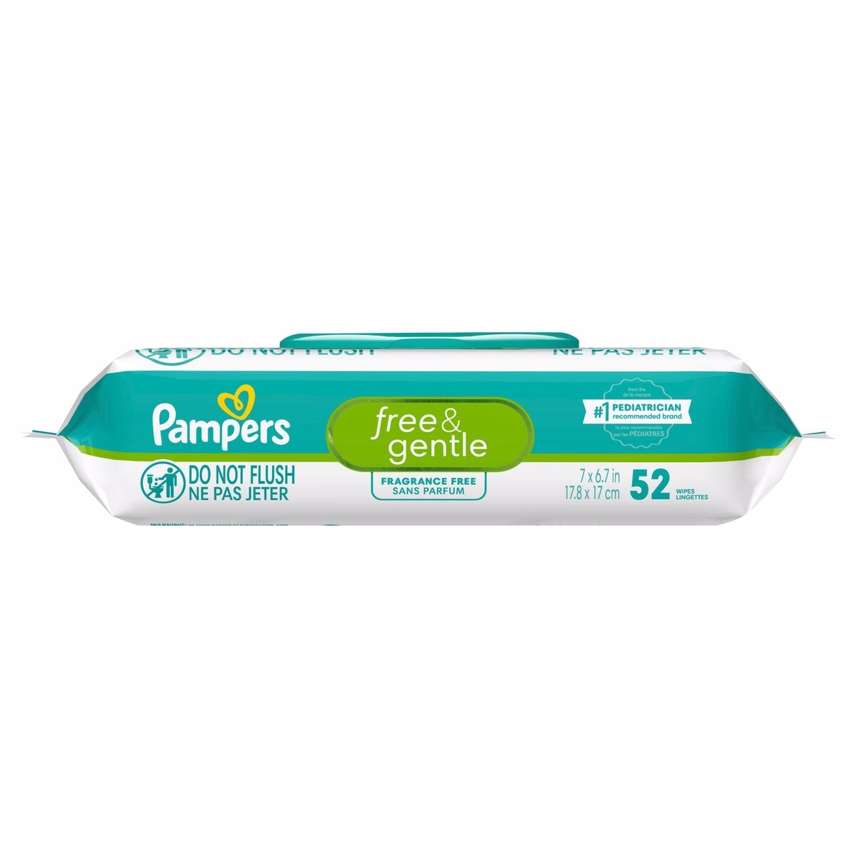 Free & Gentle 100% Plant-Based Fragrance Free Baby Wipes, 1 pack