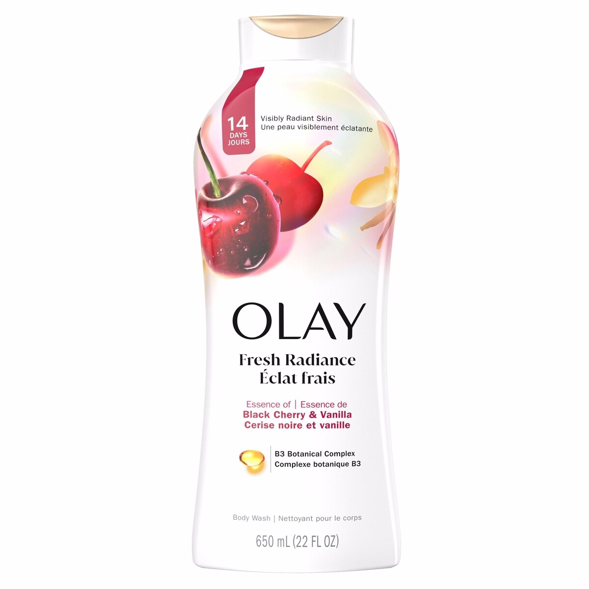 Olay 新鮮光采 黑櫻桃與香草精華 身體沐浴露