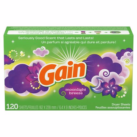 Gain Dryer Sheets, Moonlight Breeze Scent, 120 Count