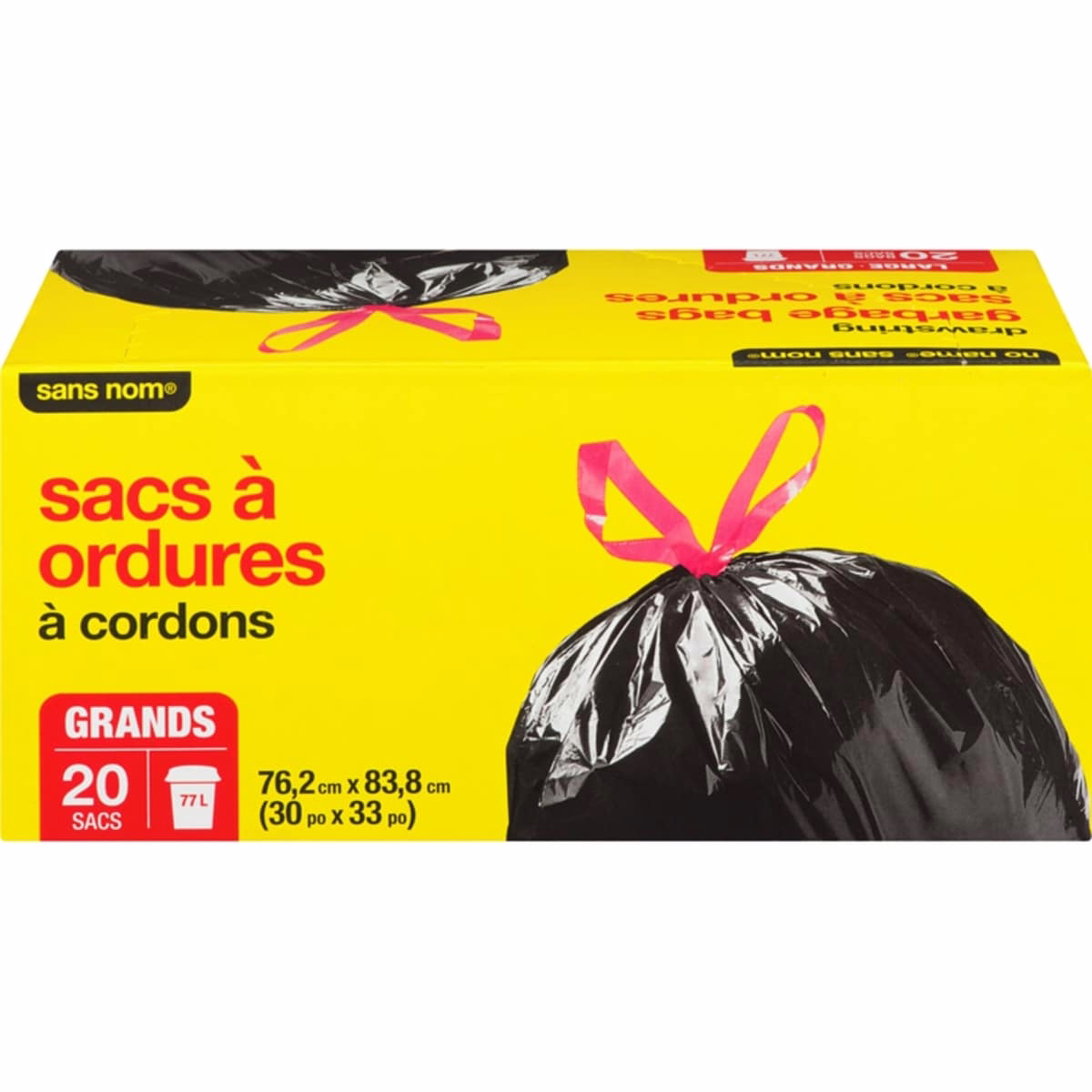 Garbage Bags Drawstring Large 77 L
