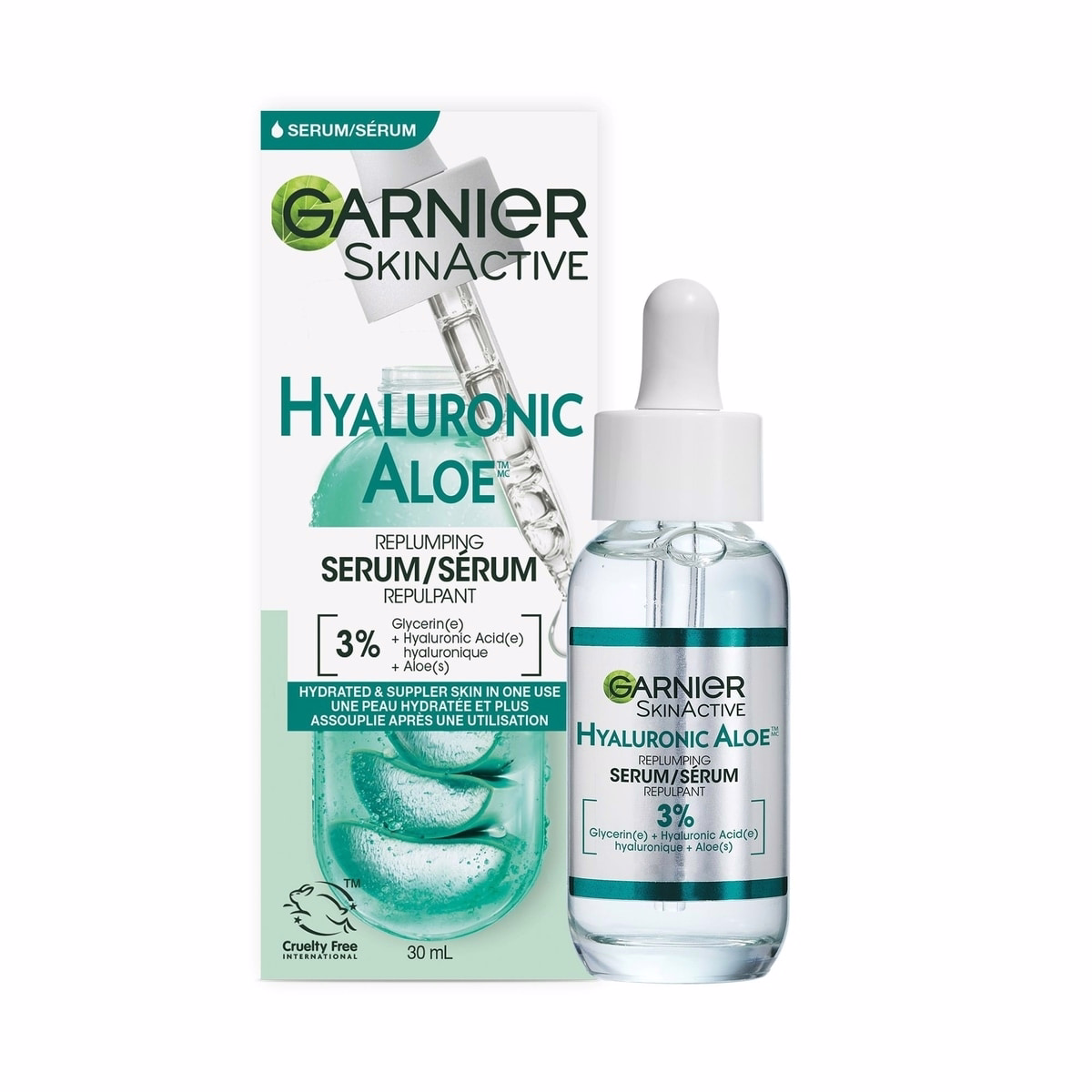 Garnier Aloe Vera Face Serum with Hyaluronic Acid, Replumping and Hydrating, for Normal to Combo Skin, 30 mL