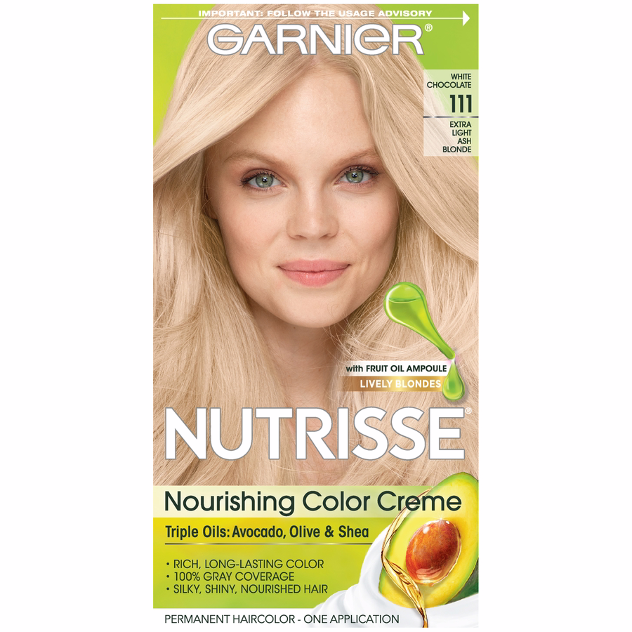Garnier Nutrisse Nourishing Hair Color Creme, 111 Extra-light Ash Blonde (white Chocolate), 1 Kit
