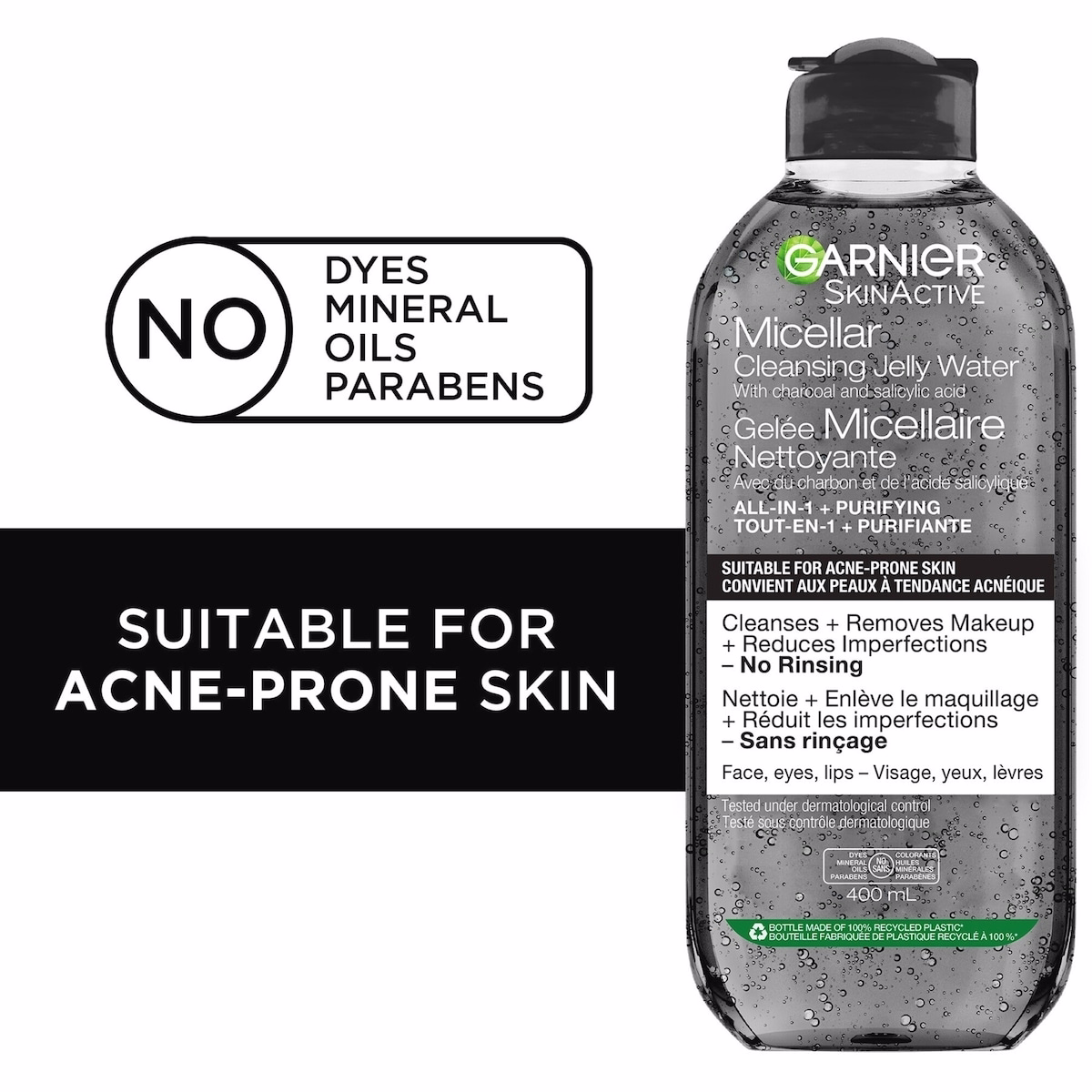 Garnier SkinActive Micellar Cleansing Jelly Water All-in-1 with Charcoal and Salicylic Acid