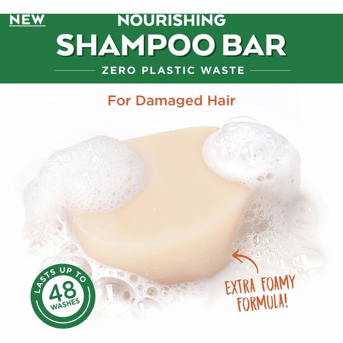 Garnier Whole Blends Honey Treasures Repairing  Shampoo Bar for Damaged Hair, Zero Plastic Packaging, Preservative Free, Silicone Free, Soap & Dye Fre