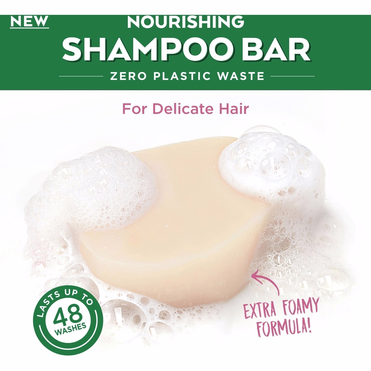 Garnier Whole Blends Oat Delicacy Softening Shampoo Bar for Delicate Hair, Zero Plastic Packaging, Preservative Free, Silicone Free, Soap & Dye Free,