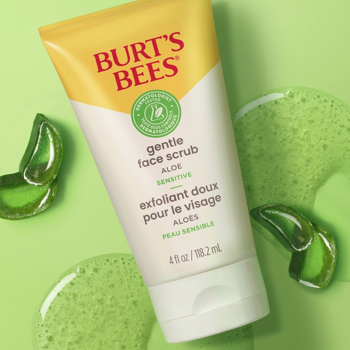 민감 피부용 알로에 함유 순한 페이스 스크럽, 98.9% 자연 유래