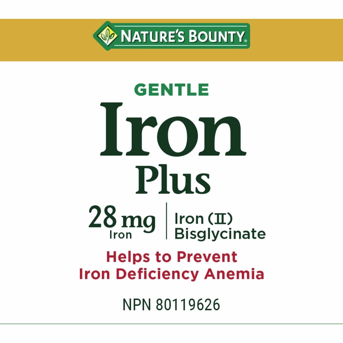Gentle Iron 28 mg, Helps Prevent Anemia, Capsules