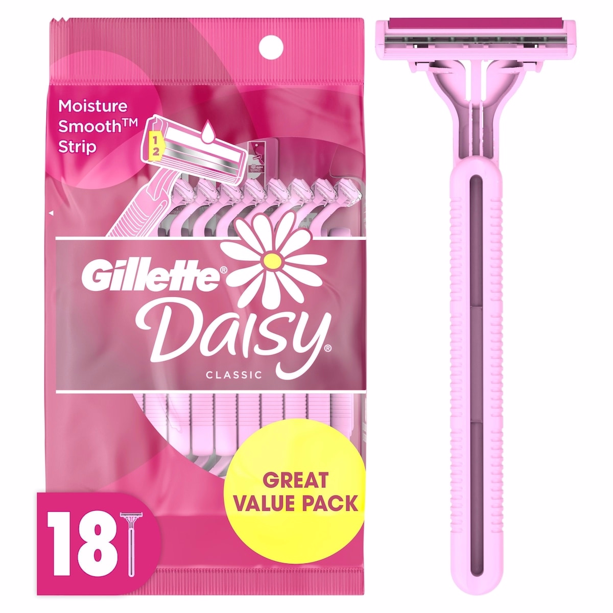 Gillette Daisy Classic Women's Disposable Razor - 18 Pack