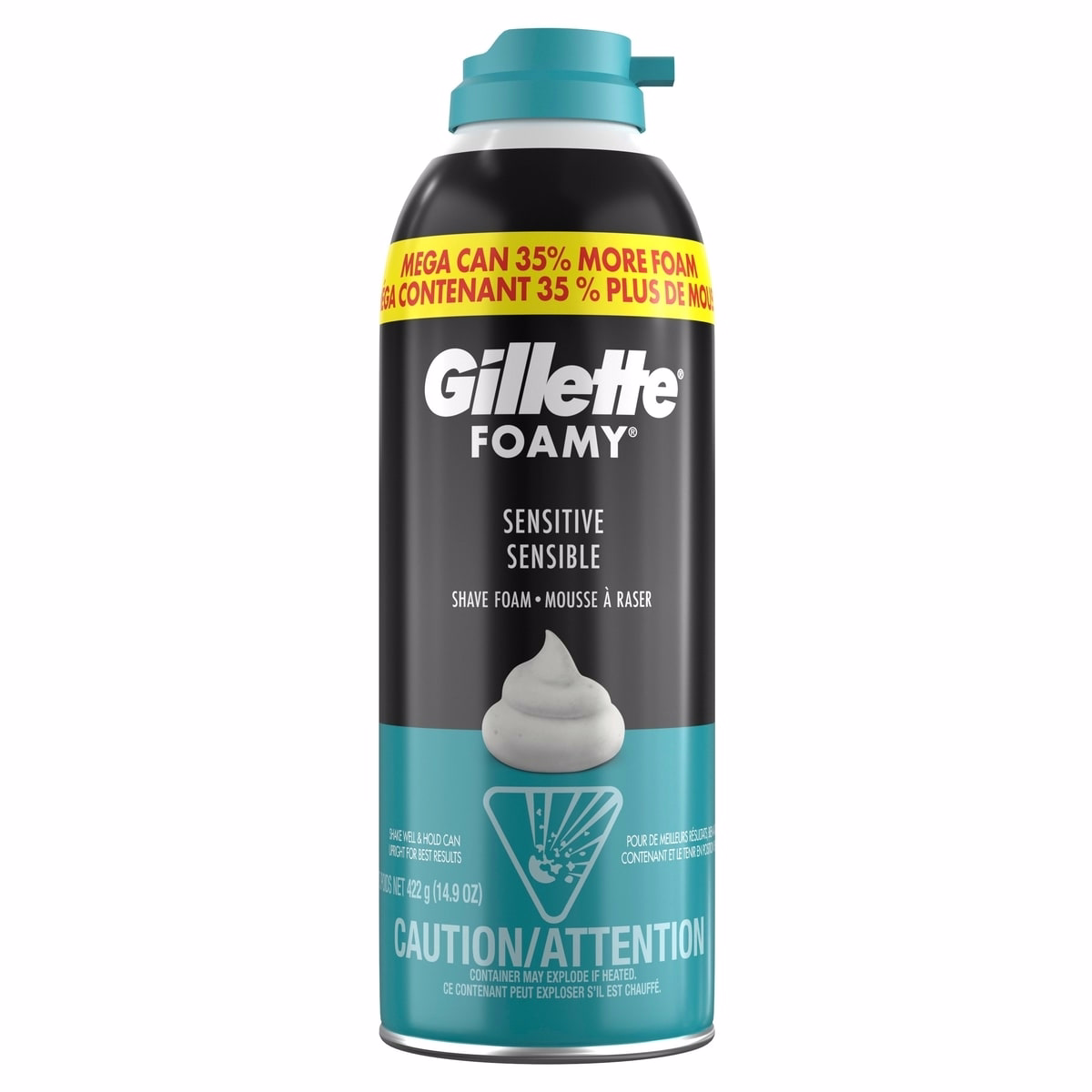 Gillette Foamy Sensitive Shave Foam For Men, Sensitive Skin, 14.9oz