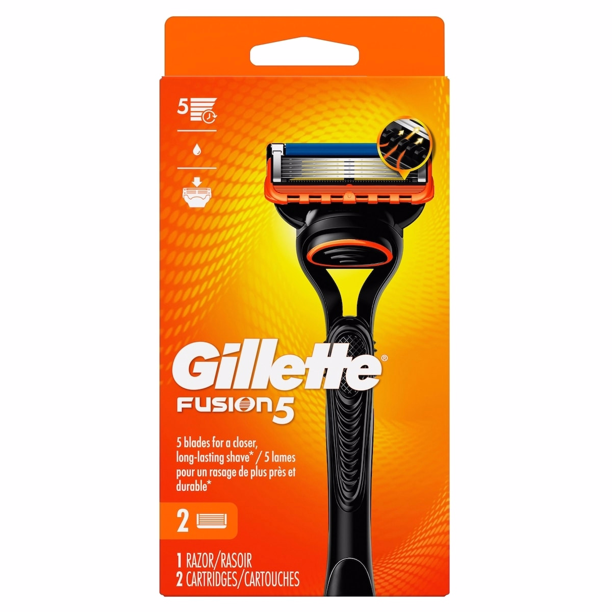 Gillette Fusion5 男士剃鬚刀握把 + 2 片刀片替換芯