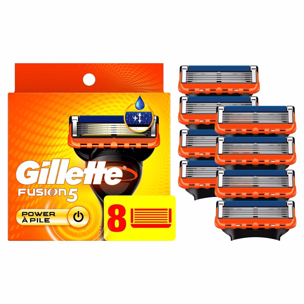 Gillette Fusion5 Power Razor Refills for Men, 8 片裝 Razor 刀片替換件、較大潤滑條、精密修剪器、貼近剃鬚的 5 刀片 Gillette Fusion5 Power Razor Refills for Men, 8 片裝 Razor 刀片替換件、較大潤滑條、精密修剪器、貼近剃鬚的 5 刀片