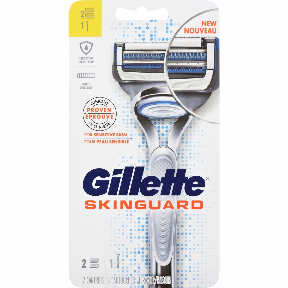Gillette SkinGuard Men's Razor Handle + 2 Blade Refills